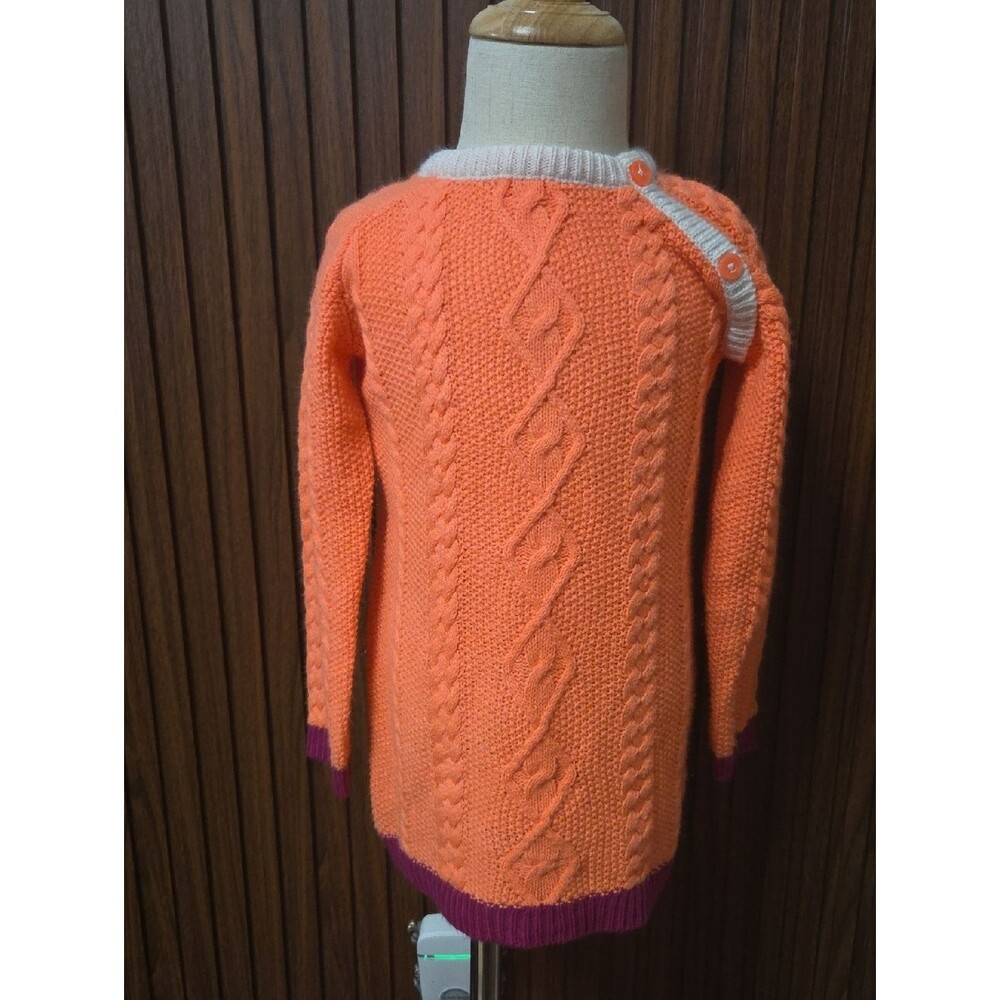 Crazy 8 Girls Knit Dress Size 3T Orange White Purple Stripe